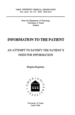 INFORMATION TO THE PATIENT