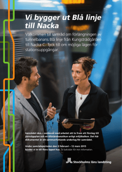 Vi bygger ut Blå linje till Nacka