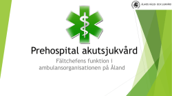 Fältchef - Ambulans 2015