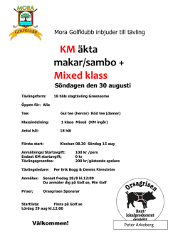 KM äkta makar/sambo + Mixed klass