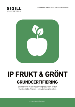 IP Frukt & Grönt Grundcertifiering version 2015:1