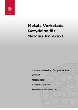 Motala Verkstads Betydelse för Motalas framväxt
