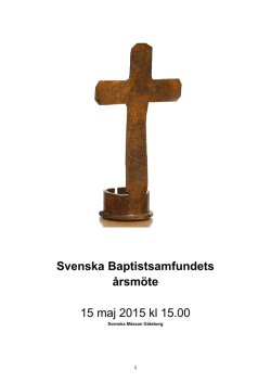 Svenska Baptistsamfundets årsmöte 15 maj 2015