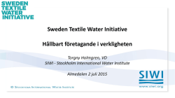 Sweden Textile Water Initiative Hållbart företagande i verkligheten