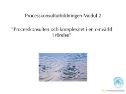 Processkonsultutbildningen Modul 2 ”Processkonsulten och