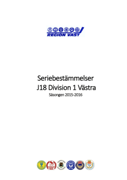 Seriebestämmelser J18 Division 1 Västra 2015-16