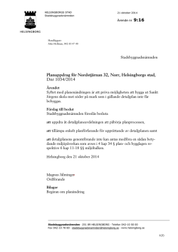 Planuppdrag för Nordstjärnan 32, Norr, Helsingborgs stad, Dnr 1034