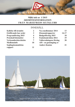 Årsmöte 2015 - Mariefreds Båtklubb