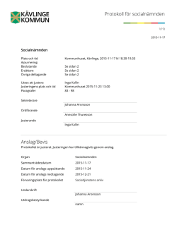 Socialnämndens protokoll 2015-11-17