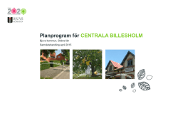 Planprogram för CENTRALA BILLESHOLM