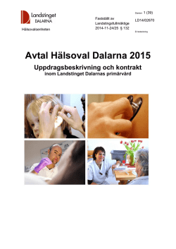 Avtal Hälsoval Dalarna 2015