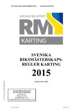 RM Karting 2015 - Svenska Bilsportförbundet