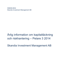Årlig information om kapitaltäckning och riskhantering 2014