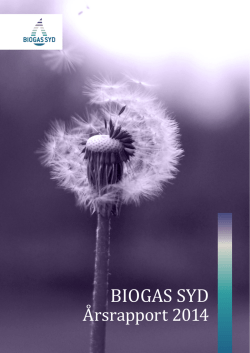 Biogas Syds Årsrapport 2014