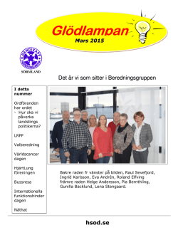 Glödlampan mars 2015 - Handikappföreningarna Sörmland