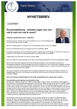 Svensk Inkasso nyhetsbrev nr. 2, november 2015