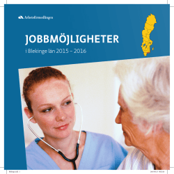 Jobbmöjligheter i Blekinge län 2015 – 2016