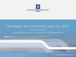 Norwegian electromobility policy for 2020.