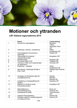 Motioner och regionstyrelsens yttranden