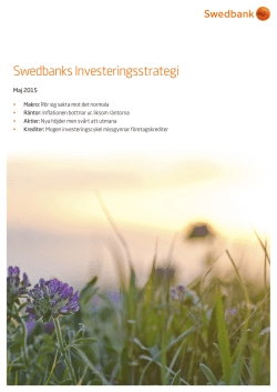 Swedbanks Investeringsstrategi – maj