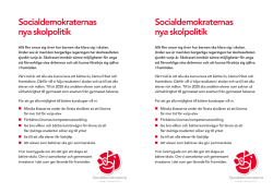 Socialdemokraternas nya skolpolitik Socialdemokraternas nya