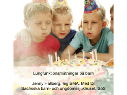 Jenny Hallberg, Lungfunktionsundersökningar på barn