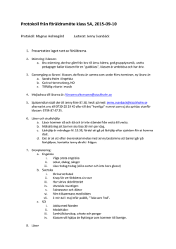 Protokoll från föräldramöte klass 5A, 2015-09-10