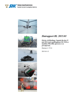 Slutrapport RL 2015:01 - Statens haverikommission