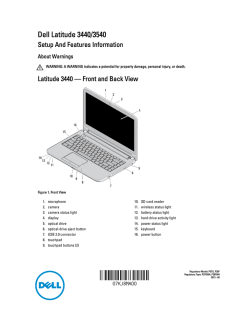 Dell Latitude 3440/3540 Setup And Features Information
