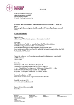 Kursbrev VT 2015