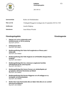 Föredragningslista Föredragande