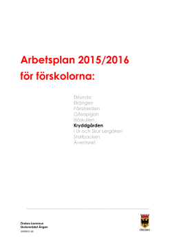 Kryddgården förskola - arbetsplan 2015-2016