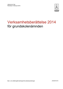 Grundskolenämndens verksamhetsberättelse 2014