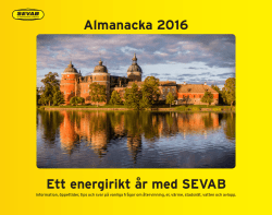 Ett energirikt år med SEVAB Almanacka 2016