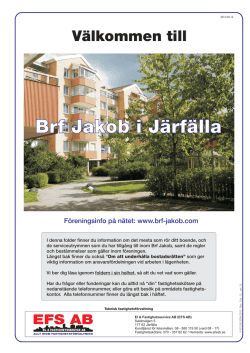 V&auml;lkommen till Brf Jakob