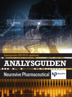 ANALYSGUIDEN Neurovive Pharmaceutical 2015