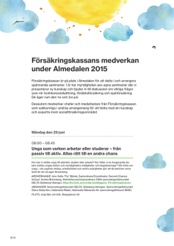 Försäkringskassans medverkan under Almedalen 2015