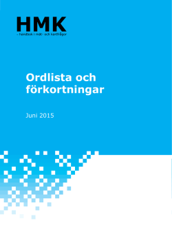 HMK – Ordlista och förkortningar, juni 2015
