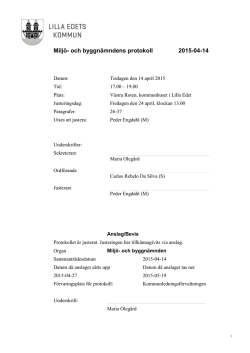 Miljö- och byggnämndens protokoll 2015-04-14