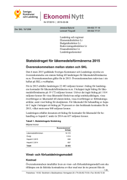 Statsbidraget för läkemedelsförmånerna 2015