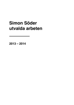 Simon Söder utvalda arbeten