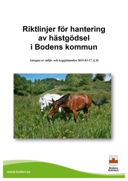 Riktlinjer för hantering av hästgödsel i Bodens kommun