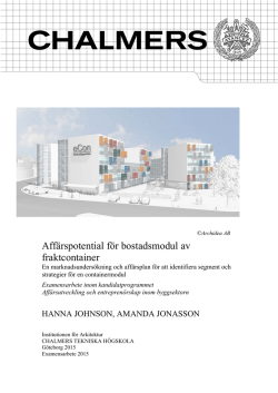 Affärspotential för bostadsmodul av fraktcontainer