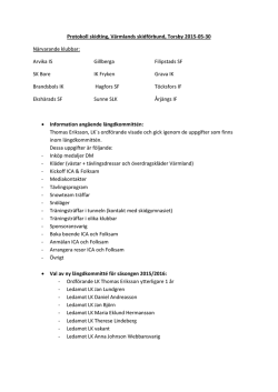 Protokoll skidting VSK, Torsby 2015-05-30