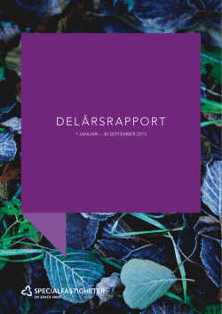 Delårsrapport jan-sep 2015