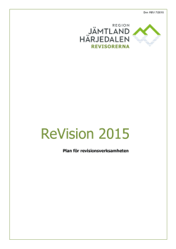 Revisionplan 2015 - Region Jämtland Härjedalen