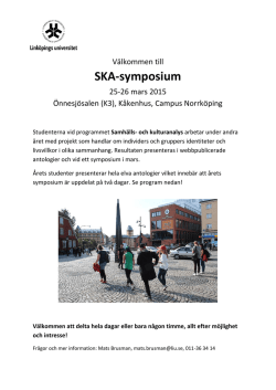 Inbjudan SKA-symposium 25