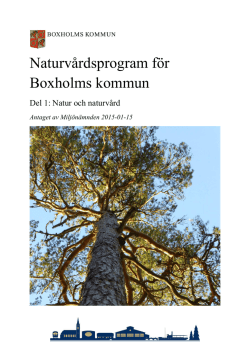 Del 1 Naturvårdsprogram - natur och naturvård