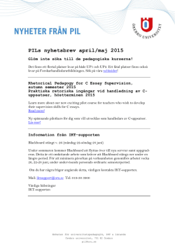 PILs nyhetsbrev april/maj 2015 - Örebro