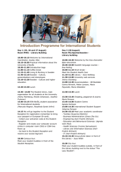 Introduction Programme for International Students